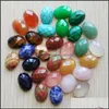 Stone Cut Faceted Natural Assorted Oval Flat Base Cab Cabochon Cystal Loose Beads For Necklace Earrings Jewelry Clothes Accessories Dh6Ja