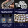 Wysokiej jakości hip -hop Bling 925 Sterling Srebrny 3 mm 4 mm bezbłędny D Kolor Diamond Moissanite Tennis Łańcuch tenisowy