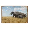 Vintage Colorful Elephant tin Posters Abstract Animals Oil Prints Metal Signs Wall Art Painting para Pub Bar Living Room Home decoración personalizada Tamaño 30X20CM w02