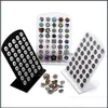 Smyckestativ Noosa Acrylic Snap -knapp Stands Display Löstagbar uppsättning 18mm för 40st Holing Drop Delivery Packaging DH6G0