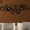 Наклейки на стенах 3D зеркало Акрил современный арт -наклейка модная съемная круглая наклейка с часами для домашней гостиной