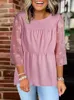 Camicette da donna Elegante top peplo con maniche a 3/4 per le donne Camicie a tunica da salotto in chiffon a tre quarti con maglia floreale estiva nera 2023