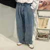 Men's Jeans Wear Korean Style Wide Leg Pants Fashionable High Waist Slimming Dad Loose Straight Mop Troursers