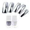 Esmalte esmalte espelhado prateado verniz de manicure metálica de base de manicure descaspada de metal