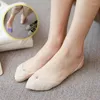 Donne calze a croce cinghia mezza suola signore estate sottile calzino di cotone traspirante non slip tacchi alti colori invisibili