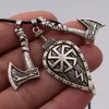 قلادة قلادة درع فريشيب نورس القراصنة Viking Odin Raven Slavic Slavic Sword Ax Netlace Netlace Jewelry