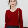 Kadın Sweaters İlk Çizgi Kaşmir Kazak Giymeye Hazır Kadın V Yastık kazak Gevşek Düz Renk Uzun Kollu Saf Yün Baskı