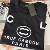 T-shirt da donna in edizione premium Abbigliamento moda francese Modello con lettera C stampato coppia moda cotone girocollo maniche corte