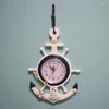 Horloges murales ancre horloge plage mer thème nautique bateau roue gouvernail direction décoration suspendus maison