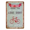 Retro Ride My Bicycle Metal tin Signs Riding Bike Retro Poster Vintage Bar Pub Club Home Decor Shabby Chic Wall Art Painting personalized Plaque Size 30X20CM w02