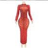 مرحلة ارتداء مرحلة رينستون فستان مهرجان Crystal Prom Prom Hiternity Birthday Robe Evening Showmird Costume Paillettes En Strass