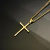 Pendentif Colliers Mode Été Hommes Ras Du Cou Chaîne Croix Collier Petit Or Couleur Religieux Bijoux Pour Femmes 2023 En Gros