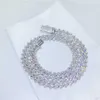 2023 Trendy Fashion 10mm 22 Inches White Gold Plated Hip Hop Jewelry Iced Out Cuban Bracelet Necklace