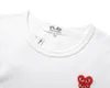 COM Herren T-Shirts Weiß Marke DES GARCONS CDG HOLIDAY Twin Hearts Slim Kurzarm T-Shirt PLAY T-Shirt TEE Damen Social Club T-Shirt neu