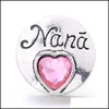 Charms Colorf Sier Color Snap Button Flower Women Jewelry Findings Nana Heart Rhinestone 18Mm Metal Snaps Buttons Diy Bracelet Jewel Dhhjr