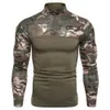 Mäns T-shirts New Men's Tactical Camouflage Athletic T-shirts Långärmad män Taktiska militära kläder Kampskjorta Assault Army Come G230303