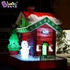 Ventes chaudes 2.4x2.4x2.6mh Publicité Maison de Noël gonflable avec des lumières Boulager les bâtiments du Père Noël pour la décoration d'événements de fête en plein air Toys Sport
