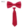 Bow Ties 2 PCS Kid Baby Set Bowties Solid Neck Tie Toddle Business Accessories School Wedding Party Shirt FB165
