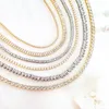 Choker Good Quality White Cubic Zirconia Paved CZ Tennis Chain Necklace Gold For Women Fashion Out Valentine's Day Jewelry