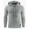 Men's Hoodies Fashion All-match Solid Long Sleeve Pullover Tops 2023 Winter Thick Knitted For Men Mens Casual Autumn Hooded Sweatshirt
