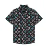 1 Casablanc-s 22ss デザイナーシャツマサオサンプリントメンズカジュアルシャツレディースルーズシルクシャツ半袖高級 tシャツ高品質 teeQ12