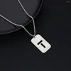 Pendant Necklaces Men's Hollow Letter Military Necklace Korean Stainless Steel Personality Hip-hop Trendy Sweater Chain Student