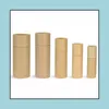 Förpackningslådor Papparbordsläpp Balm Tube Kraft Paper Lipstick Tubes Lips Gloss Containers Kartong Polid per Drop Delivery Office Sch DH4MT