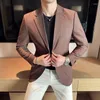 Men's Suits 2023 Spring Striped Suit Single Piece Men's Slim British Style Jacket Breasted