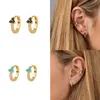 Boucles d'oreilles créoles Huggie KOJ 925 argent Sterling couleur or trois Zircon Huggies cerceaux femmes mode petits bijoux de mariage 2023 Valentien's