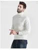 Män tröjor vinter hög hals tjock varm tröja män turtleneck smal passform pullover stickkläder manlig dubbel krage casual stickad swe