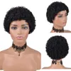 Korte krullend haarpruiken Pixie Cut Remy Braziliaanse mensenpruiken voor zwarte vrouwen 180% dichtheid Glueless Afro kinky krullende pruik