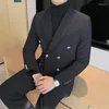 Męskie garnitury męskie Jułki z podwójnym czarnym garniturem 2023 Business Casual Slim Fit Fashion Wysokiej jakości Blazer Autumn Płaszcze 2D1638