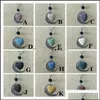 Pendant Necklaces Colorf Aromatherapy Heart Lava Stone Moon Charms Essential Oil Diffuser Necklace Jewelry Drop Delivery Pendants Dhtdt