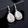 Dangle Earrings & Chandelier Vintage Teardrop Grey Black OPAL With Inlaid Rhinestone Pendant Drop For Women Wedding Party Jewelry 527 KO1Dan