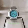 Relojes perfectos de fábrica 3K 40 5 mm Nautilus 5711 1A 010 Esfera azul cielo Acero 904L CAL 324SC Movimiento Mecánico transparente Automati288h