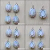 Charms Opal Wire Wrap Handmade Tree Of Life Natural Stone Pendants Diy Necklace Jewelry Making Drop Delivery Findings Components Dhf2R