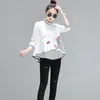 Women's Blouses Embroidery Women Blouse And Shirts 2023 Summer Design A-Line Cotton Office Lady Casual White Outwear Coat Tops