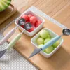 Nuovo set di due pezzi di piatto di frutta intagliato in acciaio inossidabile, pallina di gelato, paletta di melone, anguria, gadget impilabili, accessori per la cucina di casa