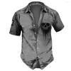 Chemises décontractées pour hommes Summer Hawaiian Skull Shirt for Men 3D imprimé 5xl plage à manches courtes bouton de haut surdimensionné pour hommes