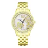 Relojes de pulsera Mujer Oro rosa Diamante Mariposa Pulsera Relojes Lujo Impermeable Cuarzo Rhinestone Ginebra Muñeca Relogio FemininoWristwatche