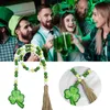 Lustre Cristal Festival Irlandais En Bois Perle Chaîne Corde Tassel Plateau Ornements