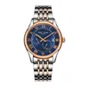 Polshorloges Reef Tiger/RT Business Watches for Men Automatic Watch Rose Gold roestvrij staal met datum RGA165