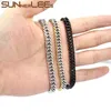 Lien Bracelets Bijoux De Mode Bracelet En Acier Inoxydable 7mm Double Chaîne Gourmette Couleur Argent Plaqué Or Hommes Femmes Cadeau SC49 B