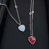 20% de réduction 2023 Nouveaux bijoux de mode de haute qualité de luxe pour argent antique bleu amour émail collier simple chaîne de clavicule net rouge même style