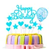 Joyeux anniversaire gâteau décoration fournitures lettre étoiles amour coeur ballon gâteau insérer carte fête d'anniversaire gâteau décor insérer carte TH0734
