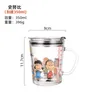 Mokken 410 ml glazen koffiemok met stro en deksel cartoon creatieve kindermelk cup sap drinkware waterfles cadeau set