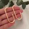 Hoop Earrings Casual Simple Gold Color Plating Clip Hook Shape For Women Girl Geometric Chunky Bohemia Fashion Jewelry