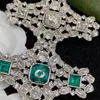 70% скидка 2023 Новые роскошные высококачественные модные украшения для новой двойной алмазной брош темперамент серебряный костюм