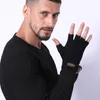 Five Fingers Gloves Fashion Winter Acrylic Wool Plus Plush Thick Jacquard Knit Warm Half Finger Mittens Men Full Touch Screen C2