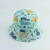 Berets Dinosaur Print Baby Hat Cute Cartoon Cotton Windproof Bucket Kids Summer Sun Cap Toddler Boys Girls HatsBerets